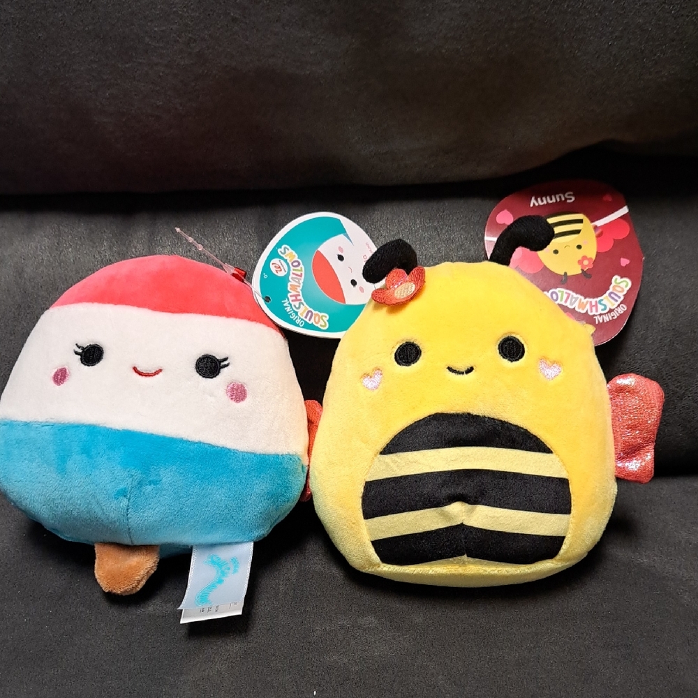 Sunny The Bee & Lelila The Popsicle  5" Squishmallows (Sold Together) Plush Toys